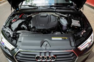 Audi A4 TFSI petrol engine with the bonnet open